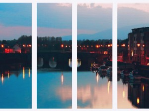printed canvas - city with river model 3Dモデル