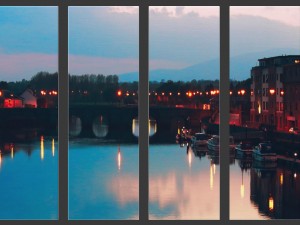 printed canvas - city with river model 3Dモデル