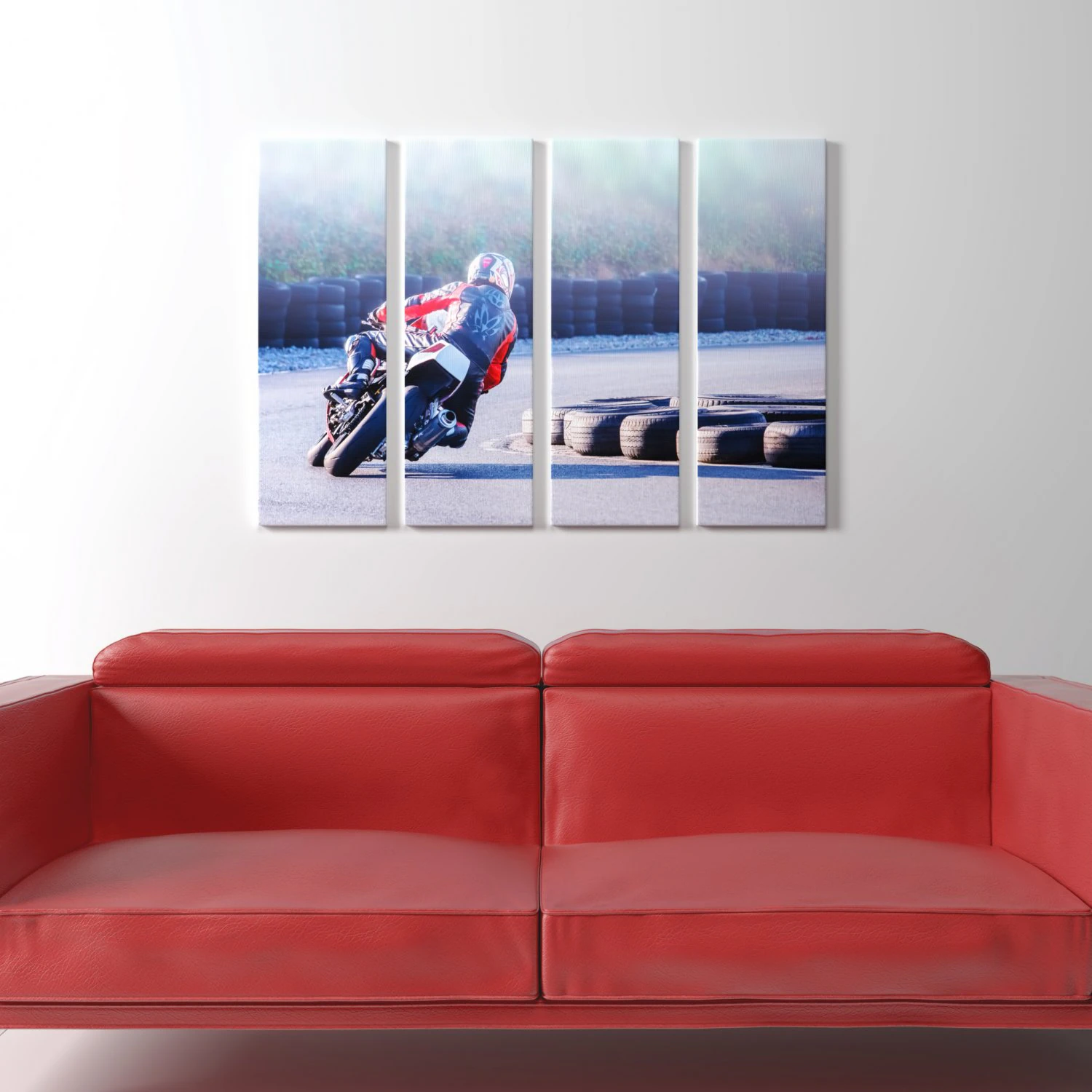 printed canvas - men riding a motorbike 3D Model .c4d .max .obj .3ds .fbx .stl .blend