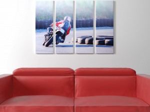 printed canvas - men riding a motorbike 3D Model