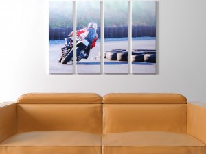printed canvas - men riding a motorbike 3D Model