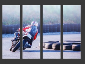 printed canvas - men riding a motorbike 3D Model