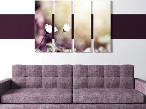 printed canvas - little white flower 3d 3D Model
