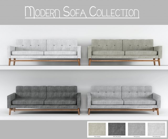 modern sofa collection 3D 模型 .c4d .max .obj .3ds .fbx .stl .blend 