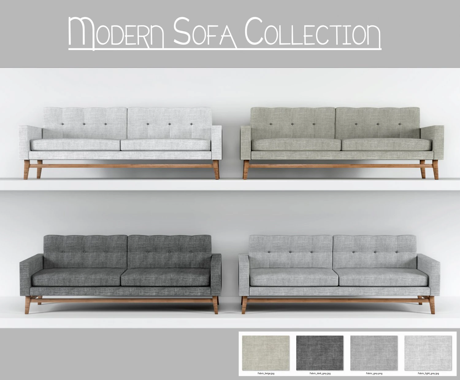 modern sofa collection 3D Model .c4d .max .obj .3ds .fbx .stl .blend