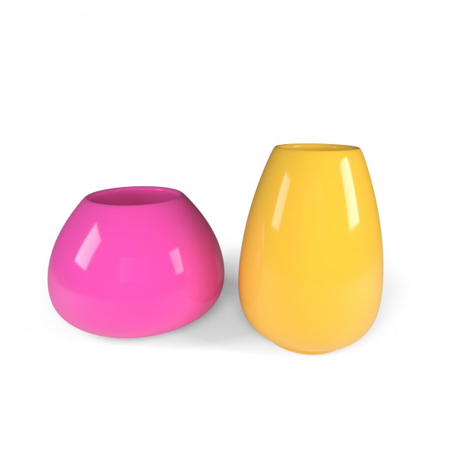 colorful decor vase set 3D Model .c4d .max .obj .3ds .fbx .stl .blend