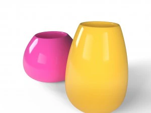 colorful decor vase set 3D Model