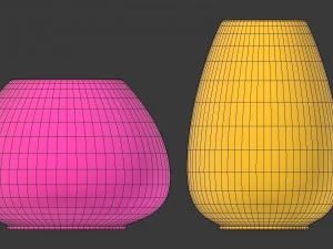 colorful decor vase set 3D Model