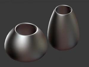 colorful decor vase set 3D Model