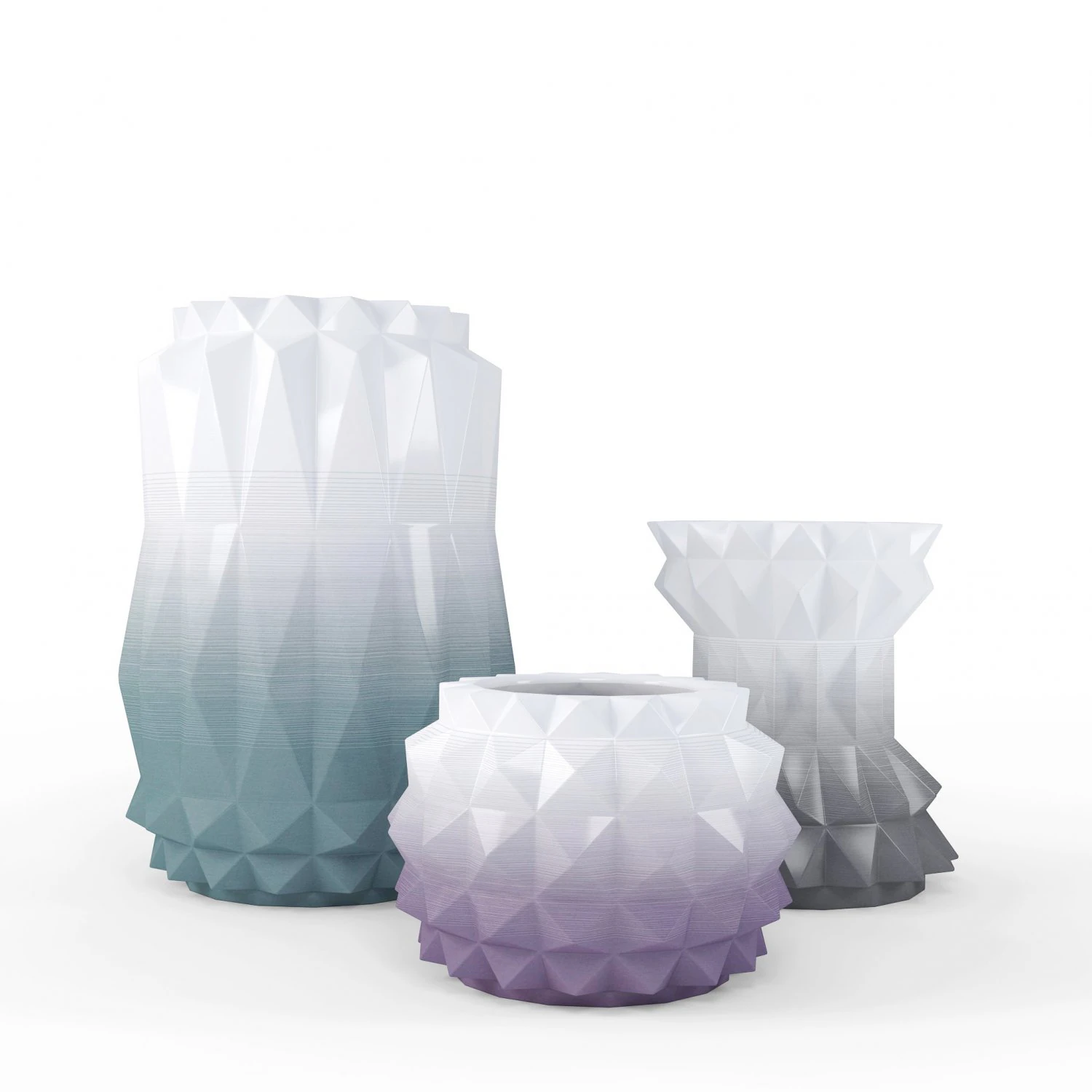 modern decor vase set - ombre 3D Model .c4d .max .obj .3ds .fbx .stl .blend
