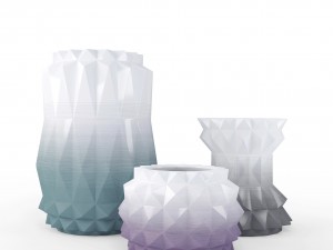 modern decor vase set - ombre Modelo 3D