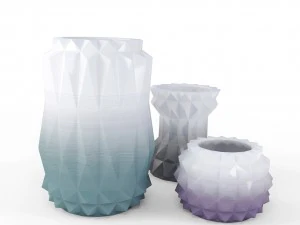 modern decor vase set - ombre 3D Model