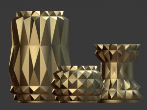modern decor vase set - ombre Modelo 3D