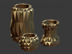modern decor vase set - ombre Modelo 3D
