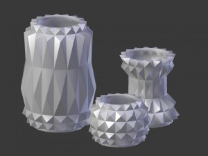 modern decor vase set - ombre Modelo 3D