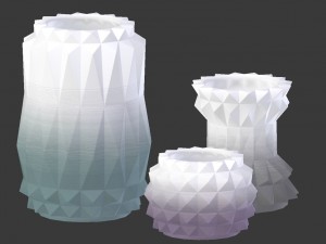 modern decor vase set - ombre Modelo 3D
