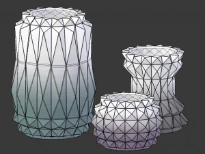 modern decor vase set - ombre 3D Model