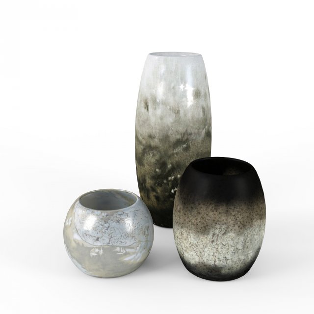 modern decor vase set 3D Модель .c4d .max .obj .3ds .fbx .stl .blend 