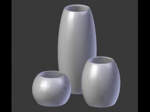 modern decor vase set 3D Модель