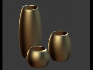 modern decor vase set 3D Модель