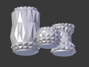 3d modern decor vase set - white Model 3D