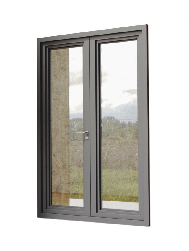 3d modern metal glass double door 3D Model .c4d .max .obj .3ds .fbx .stl .blend 