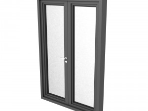 3d modern metal glass double door 3D Model