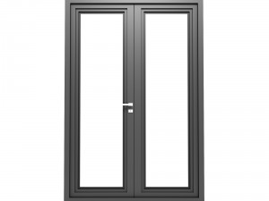 3d modern metal glass double door 3D Model