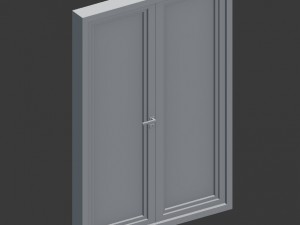 3d modern metal glass double door 3D Model