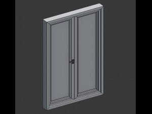 3d modern metal glass double door 3D Model