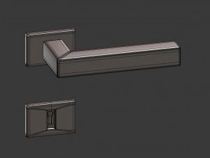 3d modern metal door handle 3D Model