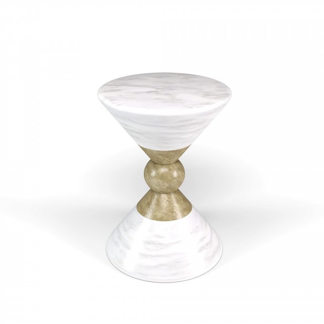 modern round white and gold side table model 3D 모델 .c4d .max .obj .3ds .fbx .stl .blend