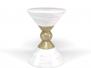 modern round white and gold side table model 3D 모델