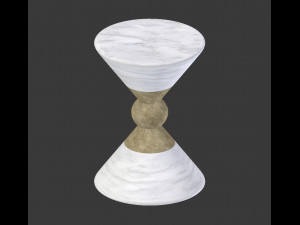 modern round white and gold side table model 3D 모델
