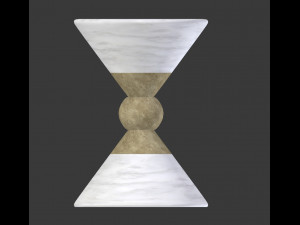 modern round white and gold side table model 3D 모델