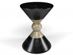 modern round black and gold side table 3D Model