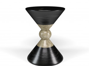 modern round black and gold side table 3Dモデル