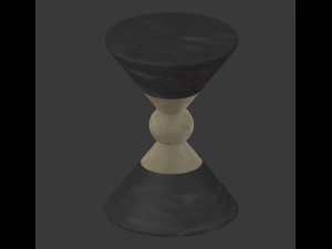 modern round black and gold side table 3D Model