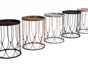 metallic side table collection - antique look 3D मॉडल