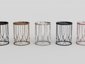 metallic side table collection - antique look Modello 3D