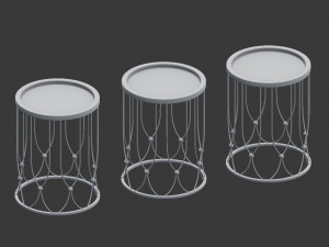 metallic side table collection - antique look Modello 3D