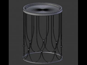 metallic side table collection - antique look 3D Model