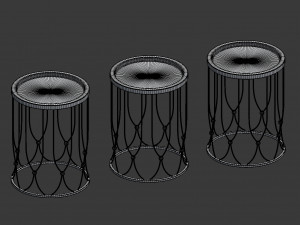 metallic side table collection - antique look Modello 3D