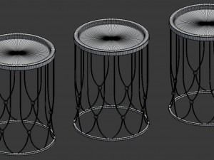 metallic side table collection - antique look Modello 3D