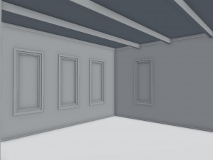 3d small wood cabin with interior model 3D Model