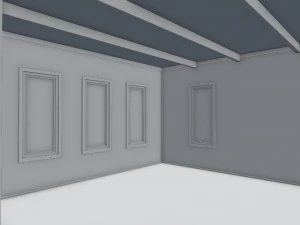 3d small wood cabin with interior model 3D Model