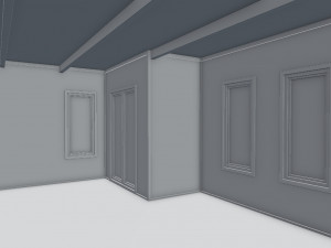 3d small wood cabin with interior model 3D Model