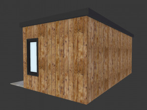 3d small wood cabin with interior model 3D Model