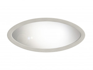 large oval wall mirror - white wood Model 3D