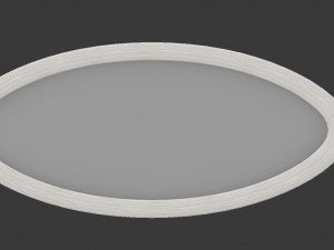 large oval wall mirror - white wood Model 3D